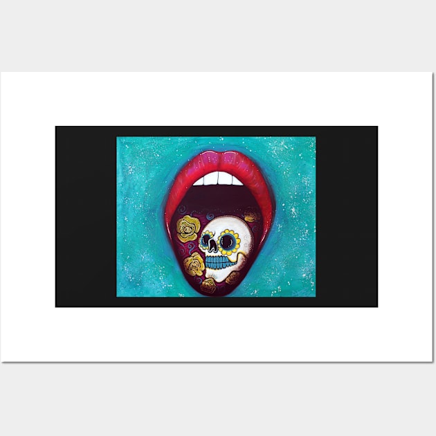 Mouth Full Of Sugar Skull Wall Art by barbosaart